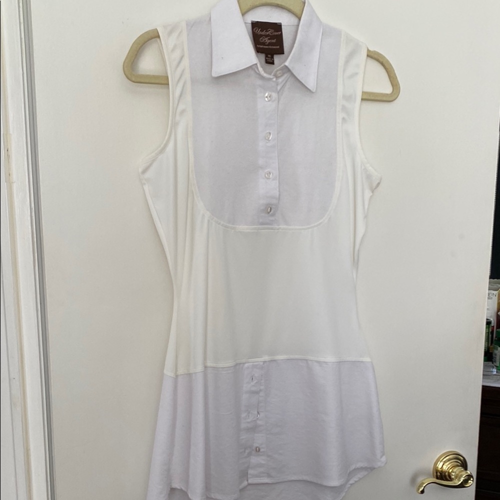 Kathleen Kirkwood Under Cover Agent Women's White Sleeveless Top
